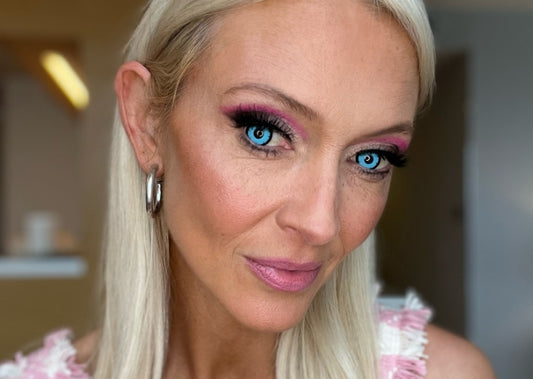 Milk Makeup cofounder Zanna Roberts-Rassi models a Barbie-inspired look done with Milk Makeup products