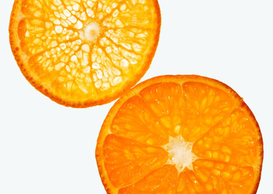 Orange slices on a white background